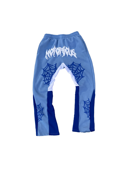 Web Flare Sweatpants - Blue