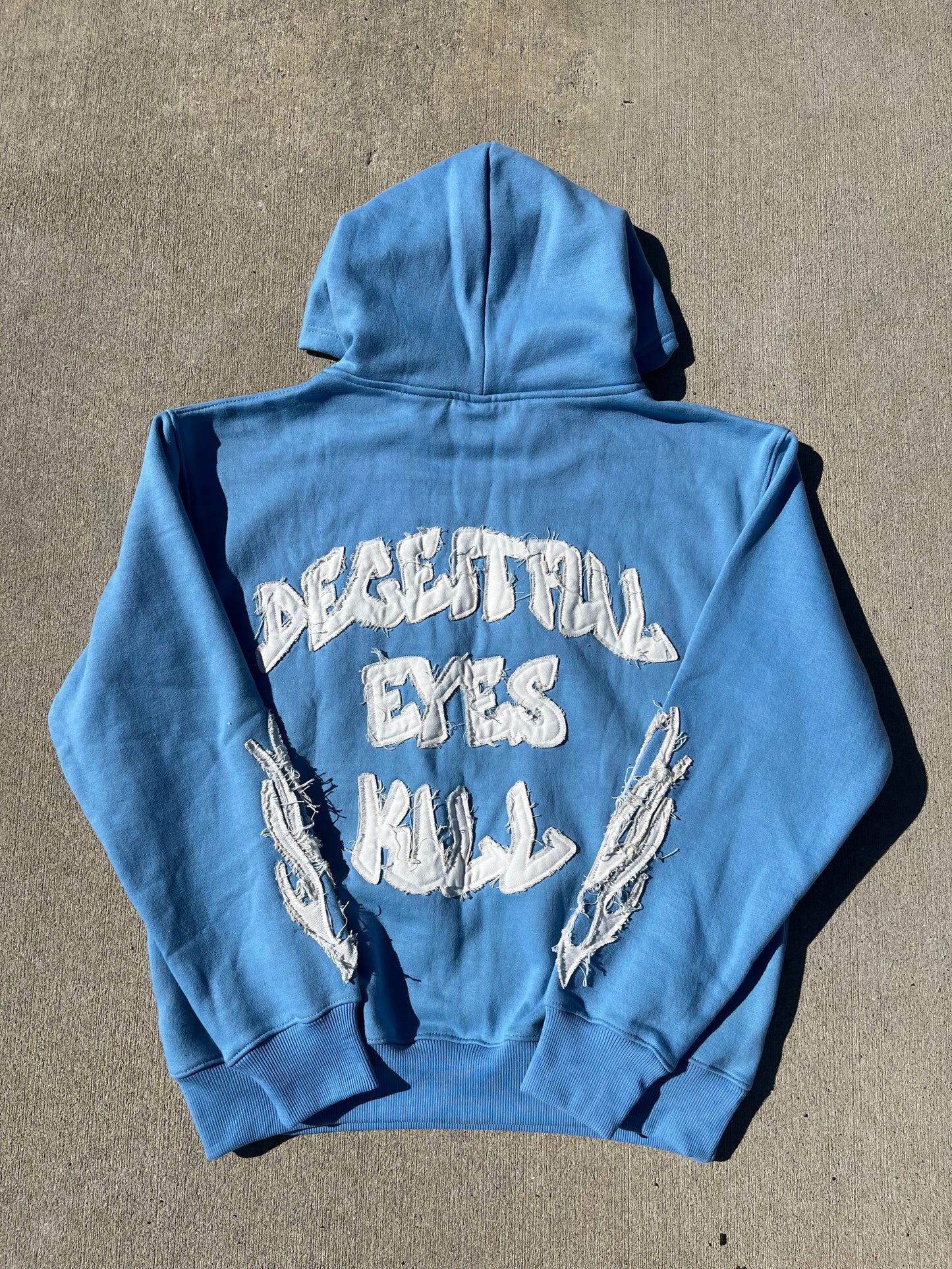 "Deceitful Eyes Kill" Hoodie - Blue