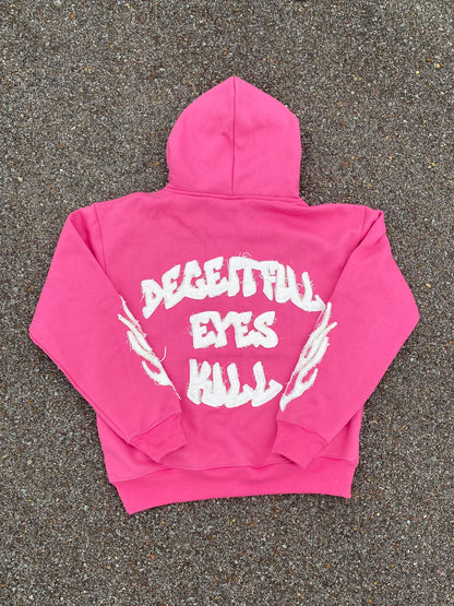 "Deceitful Eyes Kill" Flared Set- Pink