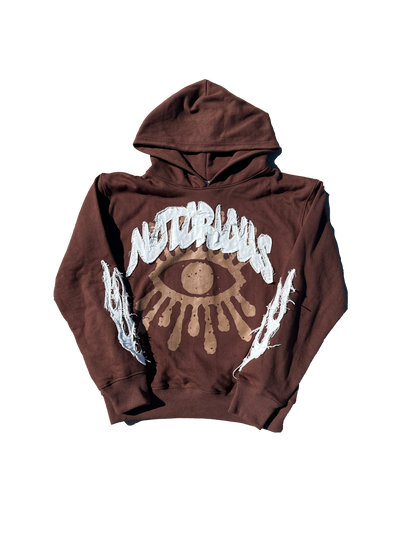 "Deceitful Eyes Kill" Hoodie - Brown