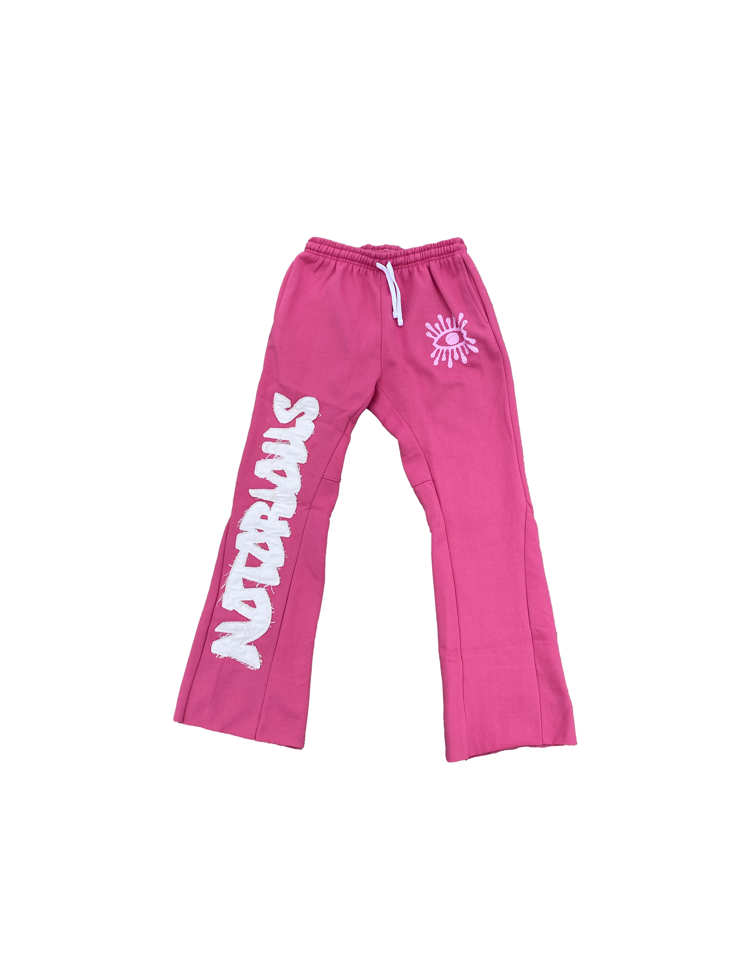 "Deceitful Eyes Kill" Flared Sweats - Pink